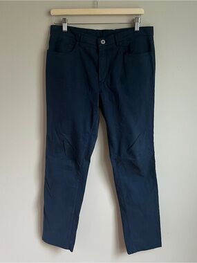 Incotex Chino Pants Mens 33 Quiet Luxury Cotton Slim Straight Navy Italy